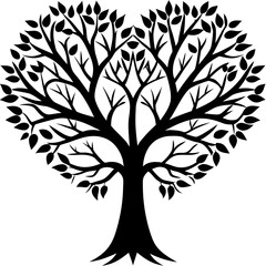 Obraz premium Tree shaped like heart silhouette 