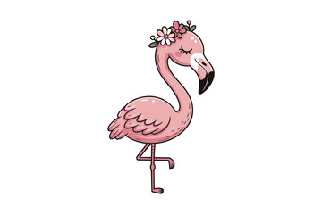 cute flamingo illustration vector