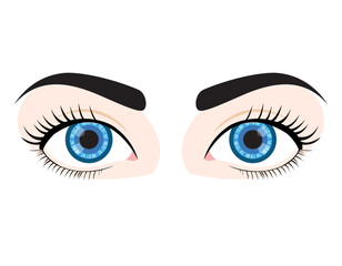 Blue Eyes with Contrasting Eyebrows Illustration