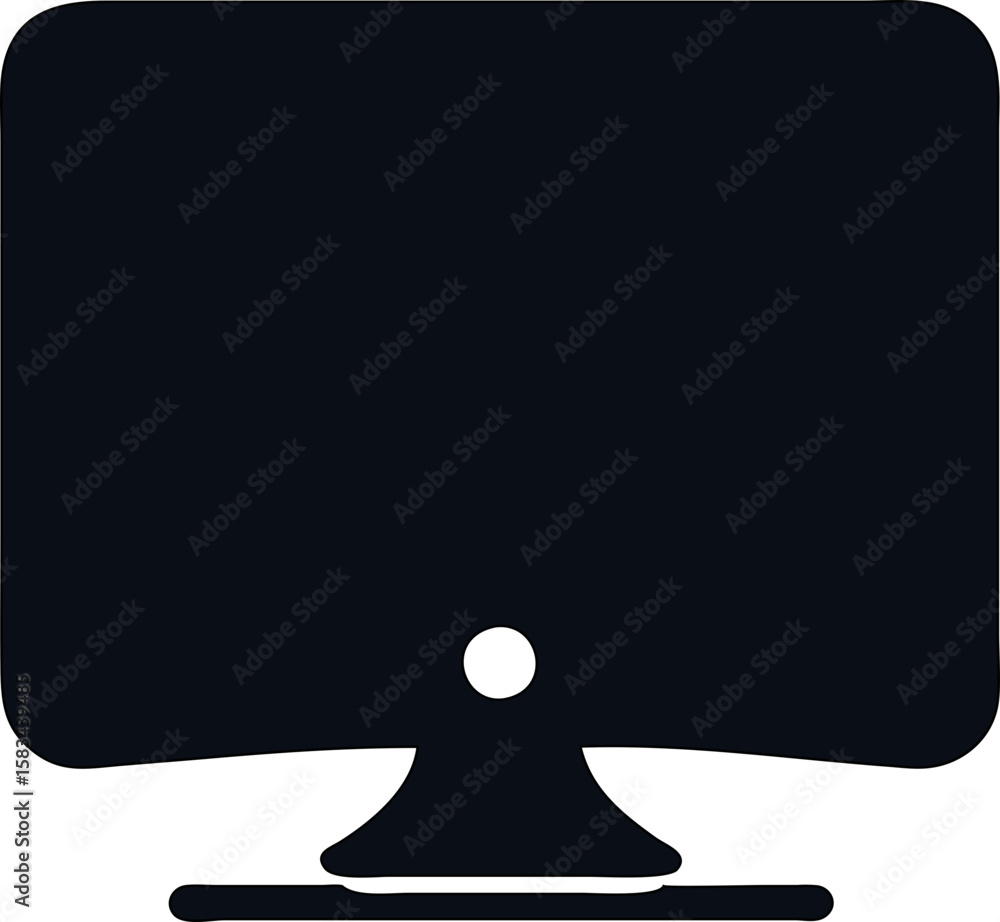Poster black flat monitor display screen vector, ideal for digital interfaces and clean design. lcd, led, t