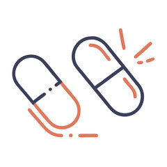 Pill capsule split in two Material SVG Icon