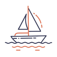 Sailboat in water Material SVG Icon
