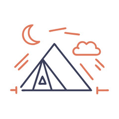 Tent camping icon Material SVG Icon