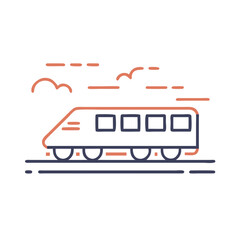Train on tracks Material SVG Icon