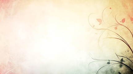 Soft, pastel-toned background with decorative floral design