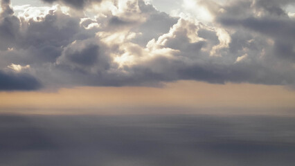 Early morning over Atlantic Ocean.