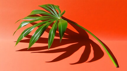 Striking tropical leaf with vivid colors on a colorful background