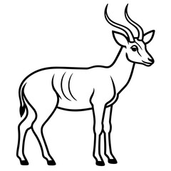 Antelope line art vector