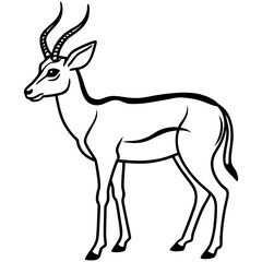 Fototapeta premium Antelope line art vector
