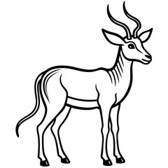 Antelope line art vector