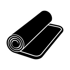 Clean Yoga Mat Symbol – Isolated Icon on White Background.