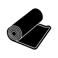 Yoga Mat Icon on White Background – Flat Fitness Vector.