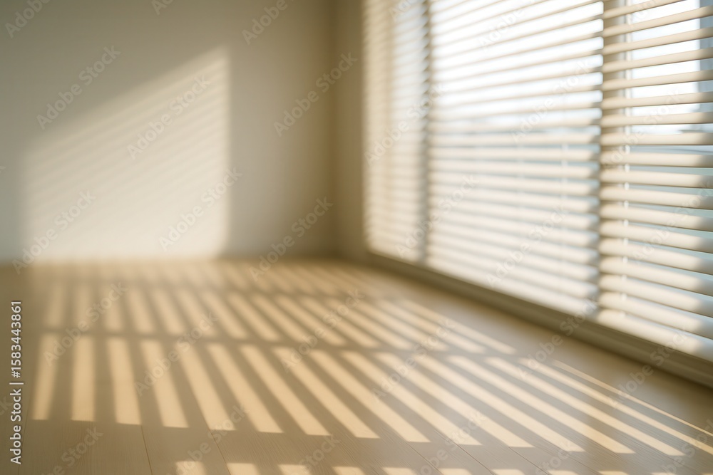 Poster striped shadows in sunlit room with blurred background perfect for minimalist design and abstract co