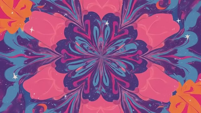 Psychedelic Floral Mandala Art.