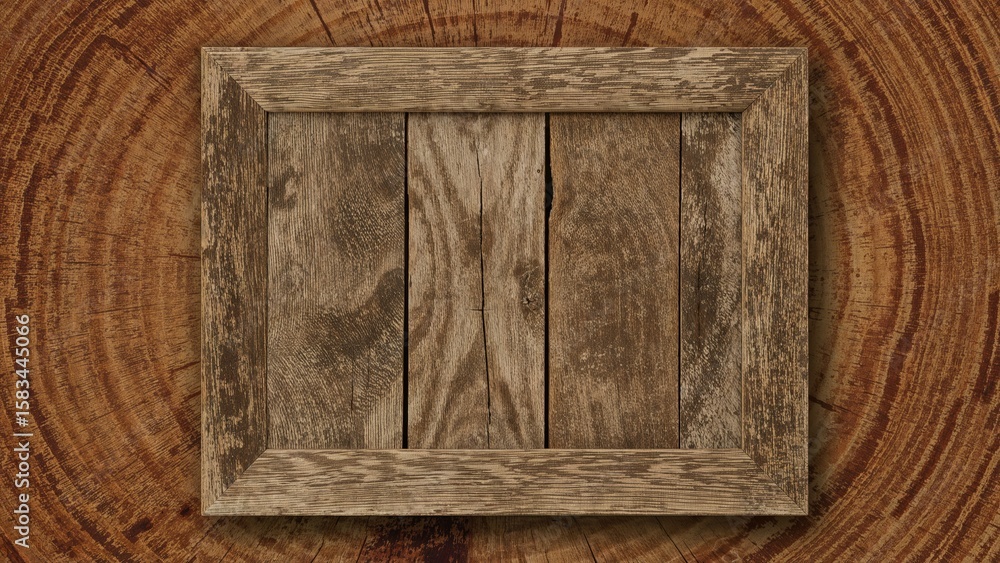 Poster background with a wooden frame structure