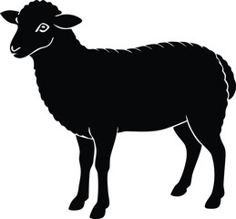 sheep, lamb silhouette vector icon
