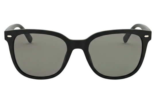Stylish fashion eyewear with a black frame for sun protection isolated on a transparent background