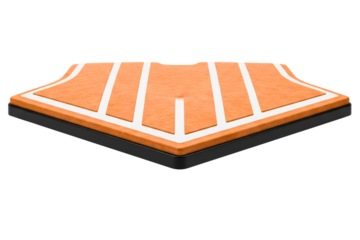 Baseball home plate training aid with alignment lines isolated on a transparent background