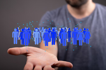 Social network, community, global communication, teamwork, collaboration, connection, digital...