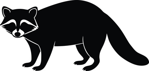 raccoon dog silhouette vector icon