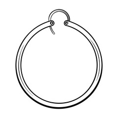 Minimalist line art sketch of a classic hoop earring with a secure latch closure
