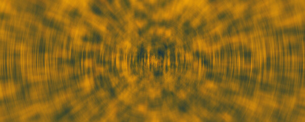 Abstract radial blur background with golden yellow and dark green hues
