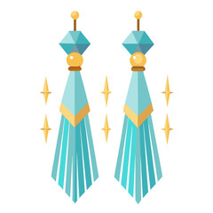 Crystal Tassel Earrings with Shimmering Fringe – Elegant Jewelry Vector Illustration, Fashion Accessory Design, Glamorous Statement Piece, Luxury Ornament, Minimalist Style, Isolated Graphic
