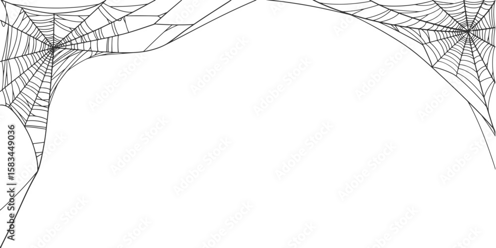 Canvas Prints halloween cobweb frame border, spider web vector isolated on transparent background. vector eps