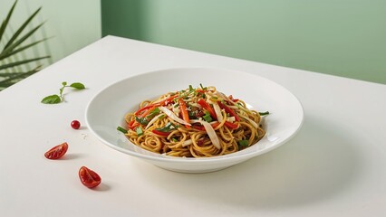 Vegetarian-friendly vegetable noodle meal