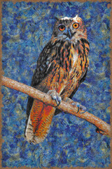Digitally enhanced eagle owl