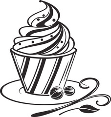 Here's a delightful collection of ice cream cone and cupcake vector illustrations