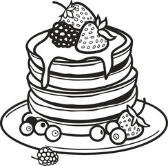 Delicious celebration cake with berries and cherries, perfect for a happy birthday or wedding anniversary party