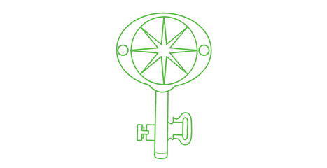 Obraz premium Green key line art