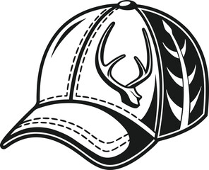 Black vector sketch illustration of a vintage car doodle design