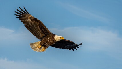 Obraz premium Powerful raptor gliding above natural landscapes