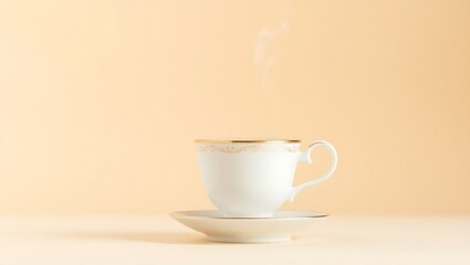cup of tea on skin background 