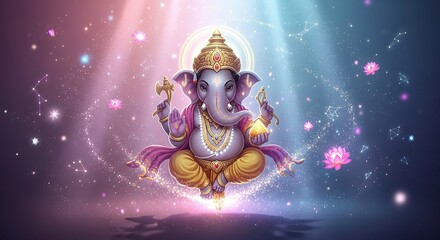 illustration of Lord Ganpati for Ganesh Chaturthi festival of India, Ganesh chaturthi for greeting,card, poster background.