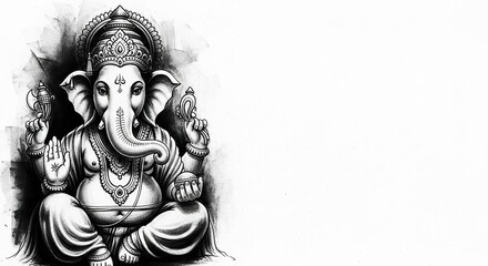 illustration of Lord Ganpati for Ganesh Chaturthi festival of India, Ganesh chaturthi for greeting,card, poster background.