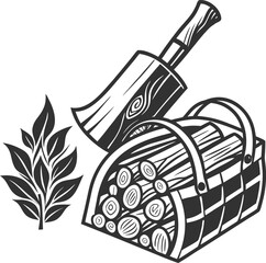 Sketch vector illustration of a vintage wooden box with tools and an old book