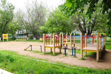 Children'sl play sports ground in kindergarten.