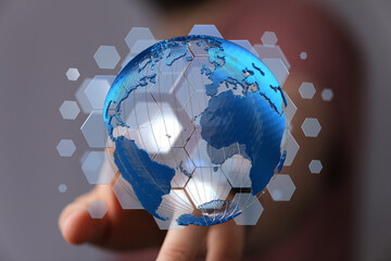 High-tech image of a digital globe.  Perfect for technology, global business, and networking...