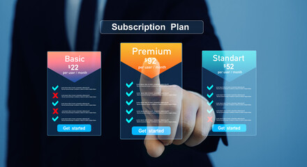Subscription plan option. Subscription plan offers exclusive access to premium content, special...