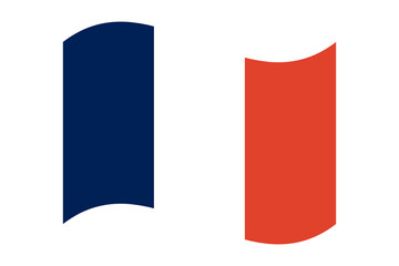 Waving French Flag Illustration. France Tricolor Banner