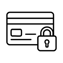 Secure online credit card payment with protection and data encryption icon