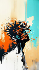 Cracked Face Symbolizing Emotional Fracture and Mental Breakdown, concept image