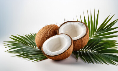 Coconuts Palm Leaves Food Decoration Fruits Fresh Delicious