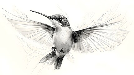 Obraz premium Elegant Hummingbird in Flight