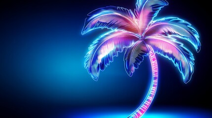 Neon palm tree graphic design (2)