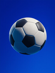 Fototapeta premium soccer ball isolated on royal blue background, digital illustration