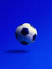 Naklejka premium soccer ball isolated on royal blue background, digital illustration